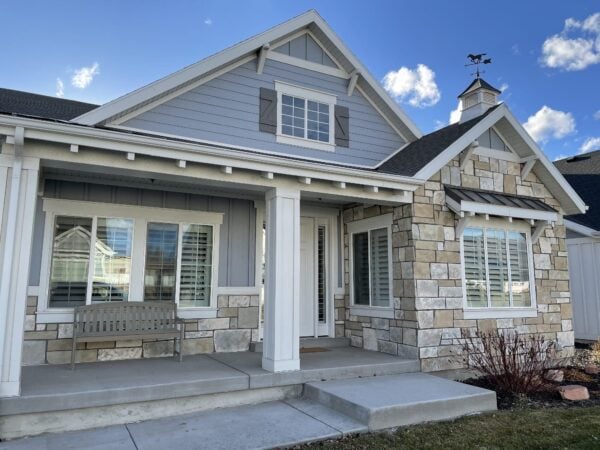 Exterior Accent Wall with Racine Natural Stone Veneer