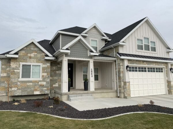 Home Exterior with Racine Real Stone Veneer