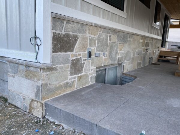 Backyard Patio with Sherman Real Stone Veneer Wainscoting