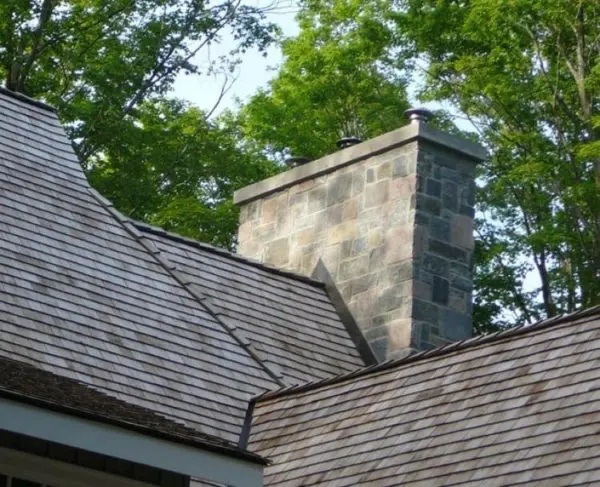 Chimney with Astoria Natural Stone Veneer