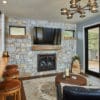 Interior wall and fireplace with Chamberlain real stone veneer
