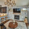 Living room accent wall with Chamberlain natural stone veneer