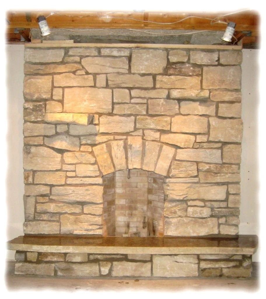 Interior Fireplace with Door County Fieldstone