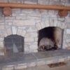 Rustic Fireplace with Door County Fieldstone