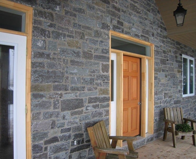 Monroe Natural Thin Stone Veneer Front Entrance