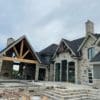 Home exterior with Graphite natural thin stone veneer