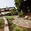 Natural stone veneer and flagstone in an outdoor living application