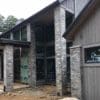 Exterior pillars with Atchison custom real thin stone veneer with tans