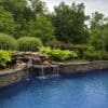 Outdoor pool siding with Augusta natural legestone thin veneer