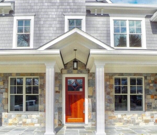 Exterior accent wall with Bayside real stone veneer