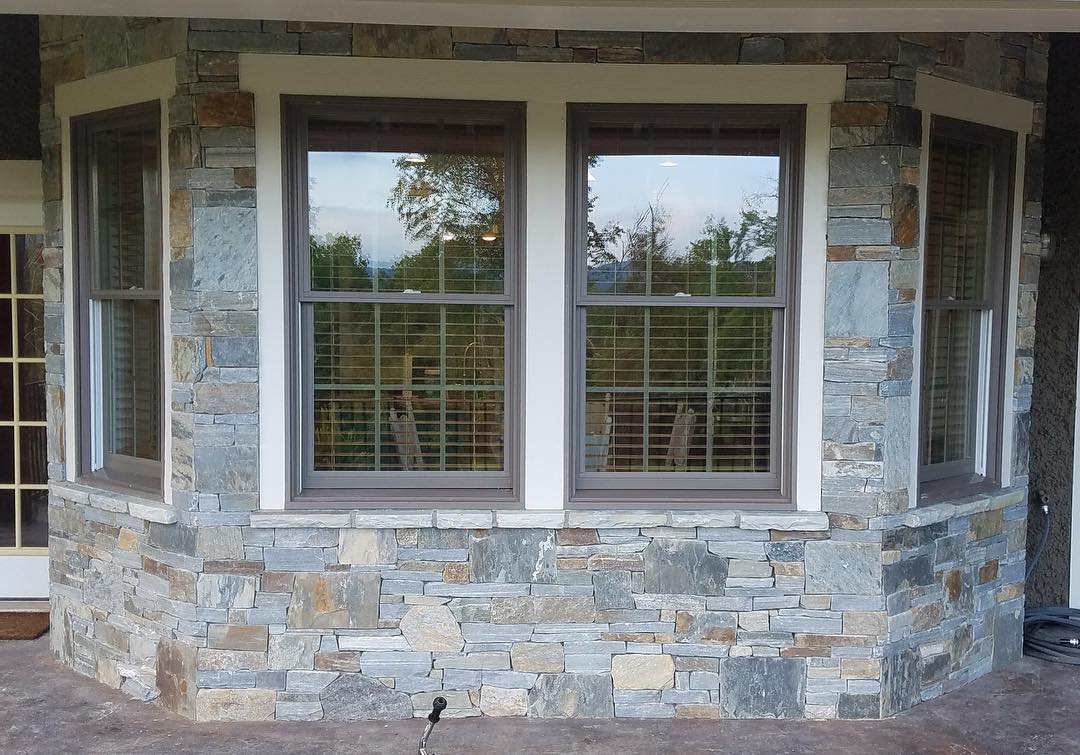 Bayside with Augusta Real Thin Stone Veneer Covered Patio