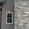 Exterior accent wall with Brighton, Kirkland and Shadow Vista custom blend real stone veneer