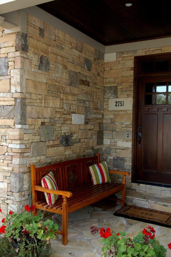 Catalina natural thin stone veneer front entrance