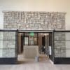Commercial interior accent wall with Catskill ashlar style real stone veneer