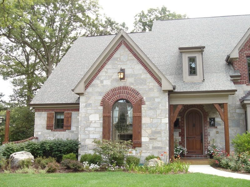 Exterior with Fond du Lac real thin stone veneer