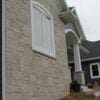 Exterior accent wall with Fond du Lac real thin stone veneer