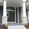 Front porch pillars with Fond du Lac natural stone veneer