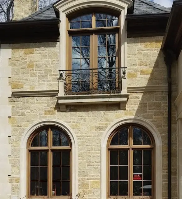 Home exterior with Newcastle real thin stone veneer