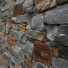 Close-up drystack masonry with Ridgefield natural stone veneer