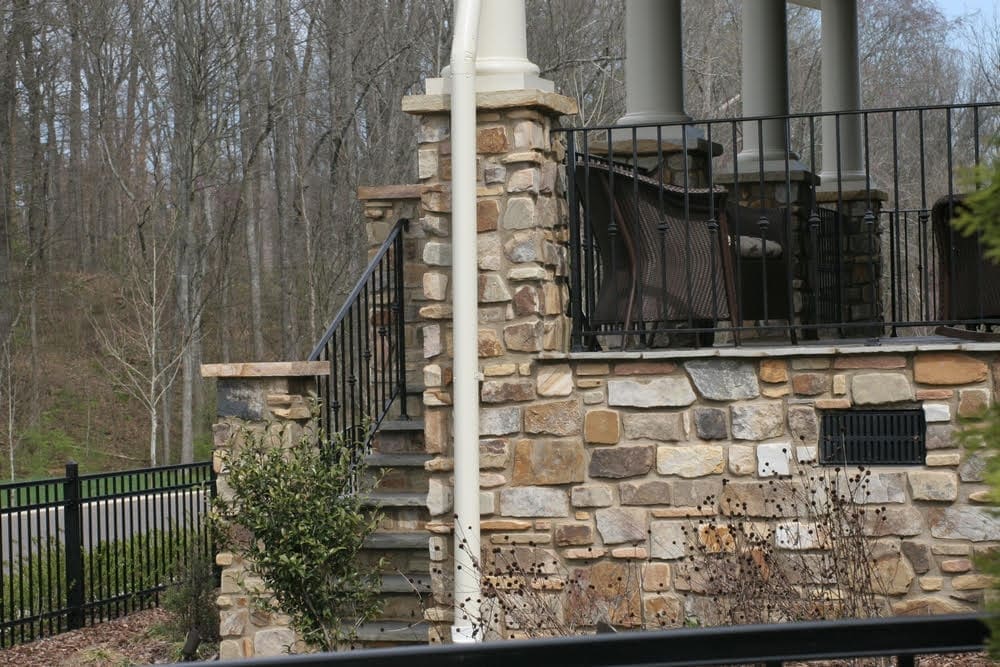 Tantallon Fieldledge Natural Thin Stone Veneer Front Porch