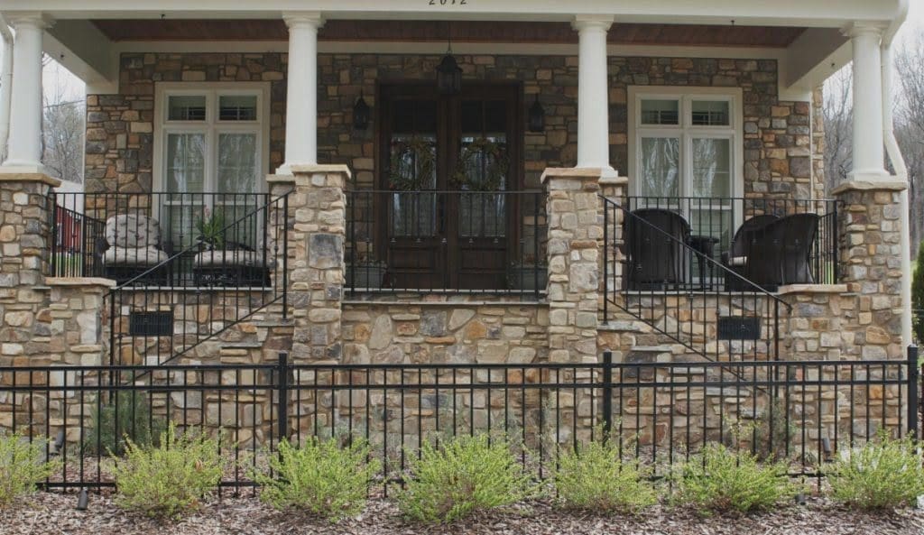 Tantallon Fieldledge Style Real Thin Stone Veneer Front Porch