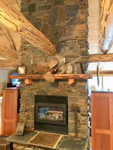 Torrington and Kenai Real Thin Stone Veneer Custom Blend Interior Gas Double-Sided Fireplace
