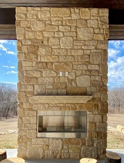 Winfield Natural Thin Stone Veneer Outdoor Fireplace