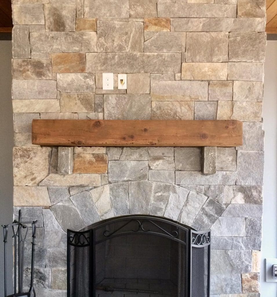 Hampton And Queen Creek Thin Stone Veneer Custom Blend Drystack Fireplace Natural Thin Stone 7973