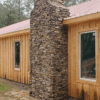 Drystack chimney with Feldberg natural stone veneer