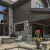 Exterior and outdoor living area with Pinedale real stone veneer