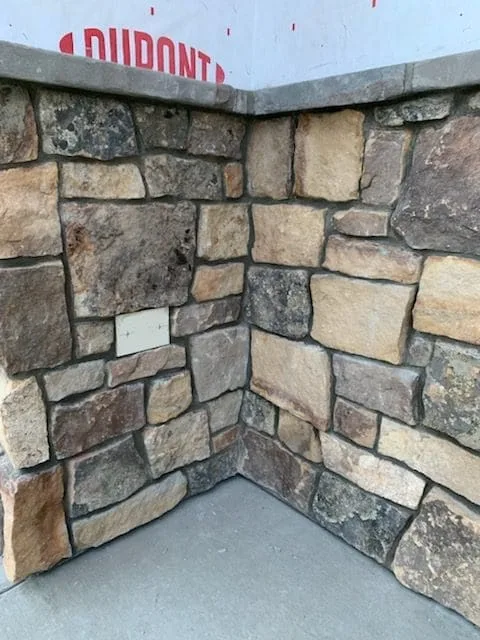 Wainscoting with Vail natural thin stone veneer