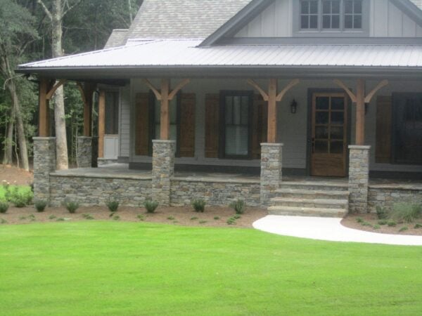 Cascade Natural Thin Stone Veneer Wrap Around Porch