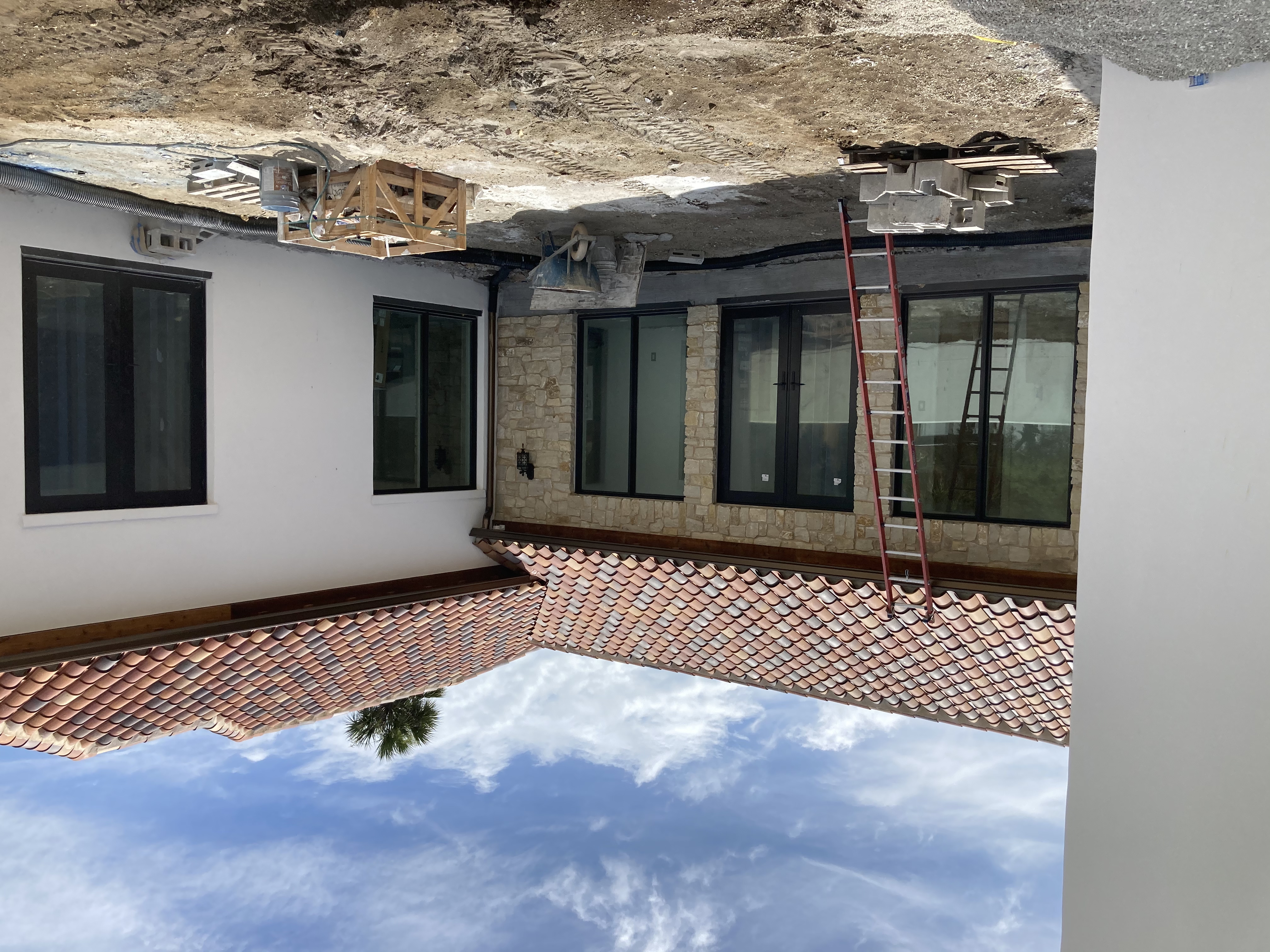Madison Natural Ashlar Style Real Stone Veneer Accent Wall Installation in Progress