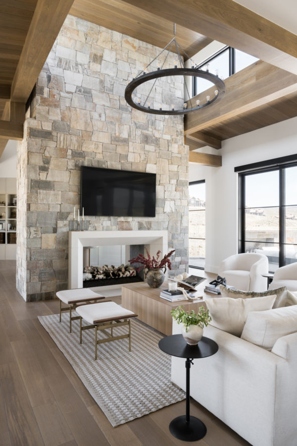 Westgate Natural Thin Stone Veneer Modern Fireplace