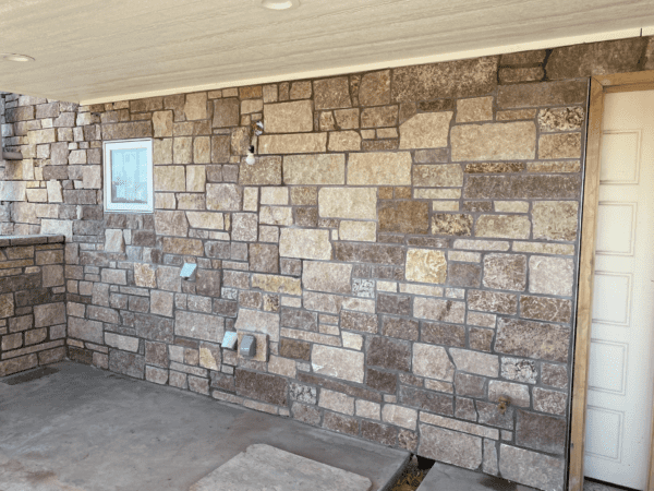 Cherrywood Real Thin Stone Veneer Covered Patio Custom Natural Finish