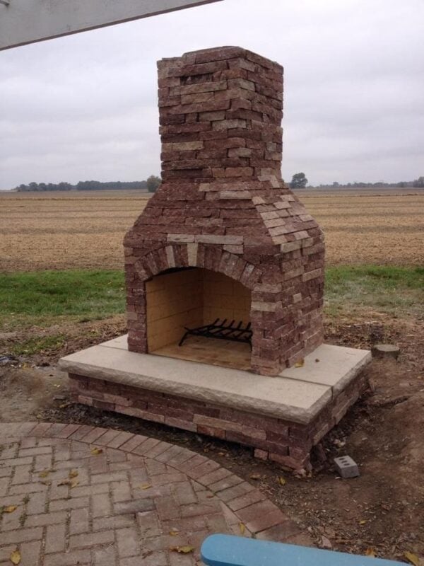 Custom Cherrywood 2.25in Real Stone Veneer Fireplace