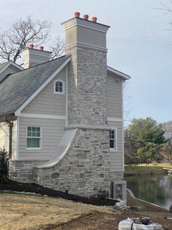 Lexington Natural Thin Stone Veneer Chimney