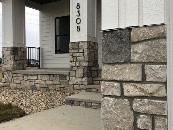 Lexington Real Thin Stone Veneer Front Entrance