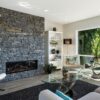 Everett Real Stone Veneer Interior Fireplace