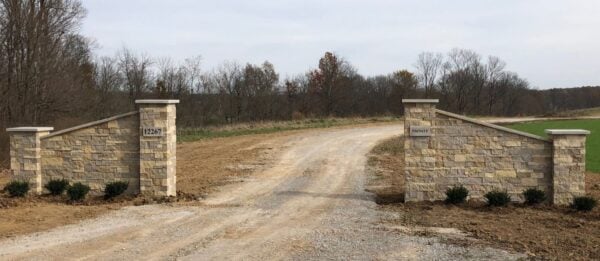 Atherton Real Thin Stone Veneer Entrance Gate