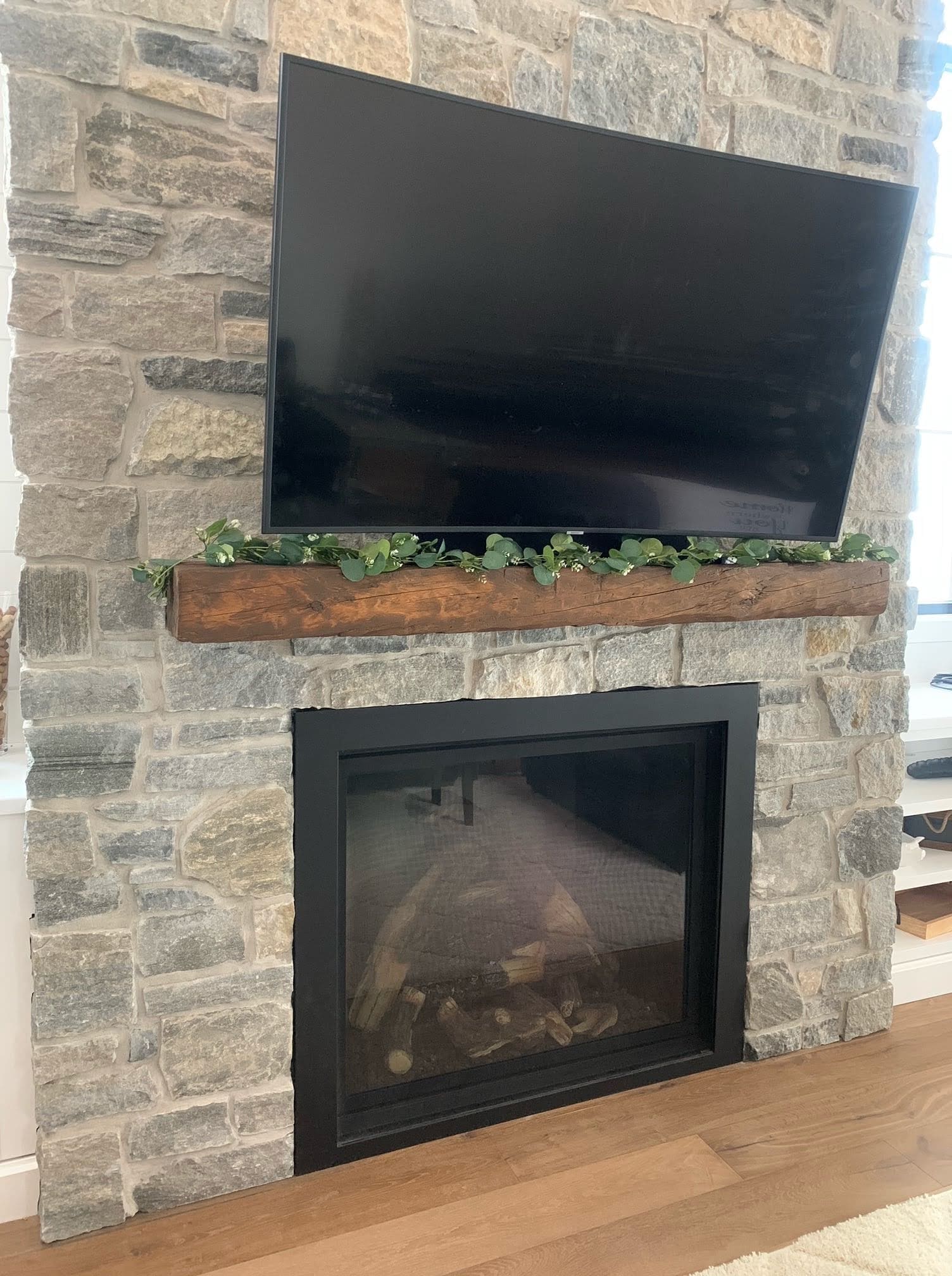 Custom Logan Natural Stone Veneer Fireplace