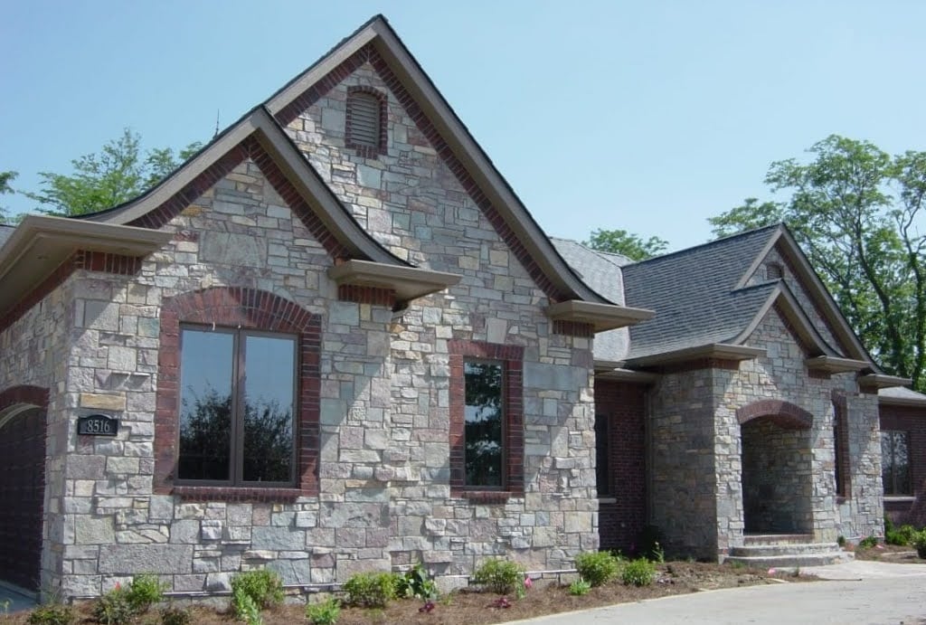 Avondale Real Thin Stone Veneer Exterior with Brick