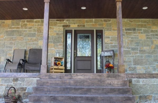 Castle Ridge and Baltic Hills Real Stone Veneer Custom Blend Front Porch