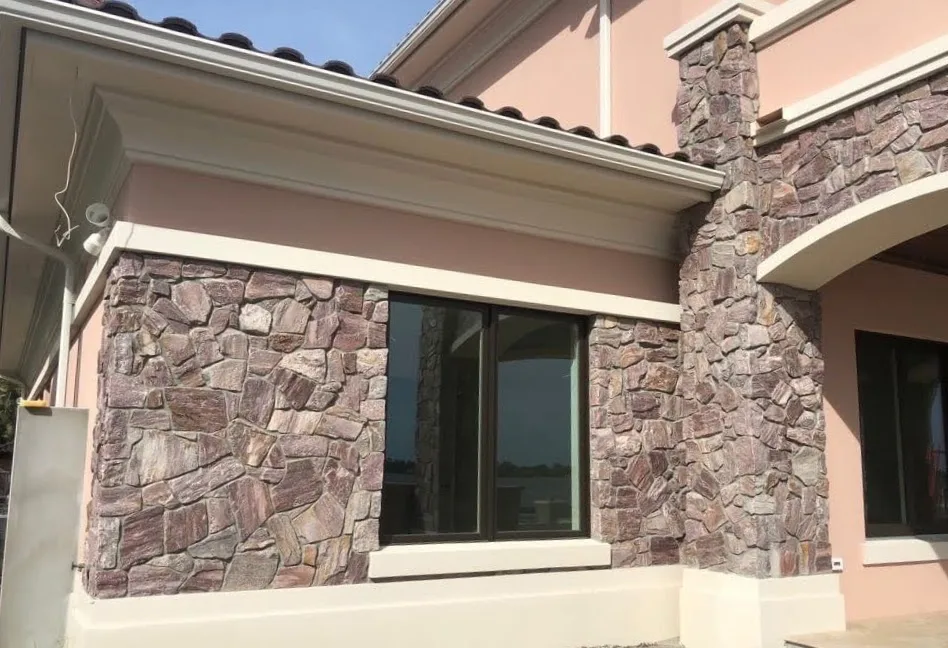 Bordeaux Natural Thin Stone Veneer Residential Exterior