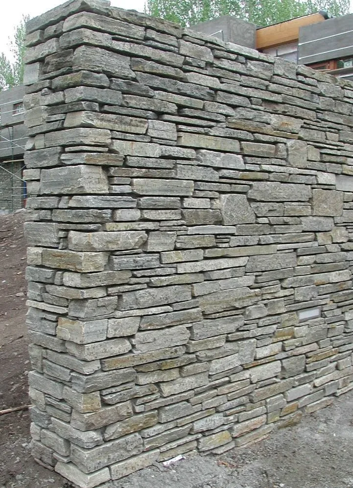 Camberly Real Thin Ledgestone Veneer Privacy Wall