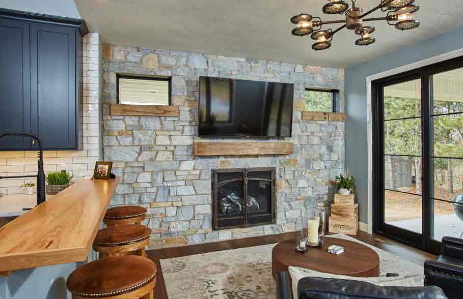 Chamberlain Natural Thin Stone Veneer Living Room