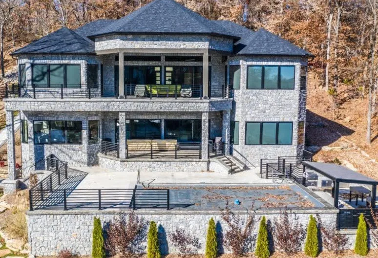 Chamberlain Real Thin Stone Veneer Back View of House