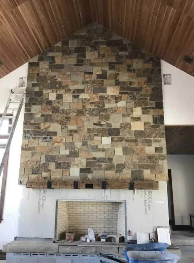 Cortez Natural Stone Veneer Fireplace