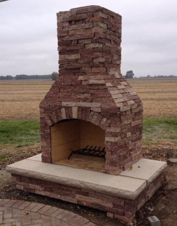 Custom Cherrywood 2.25in Real Stone Veneer Fireplace