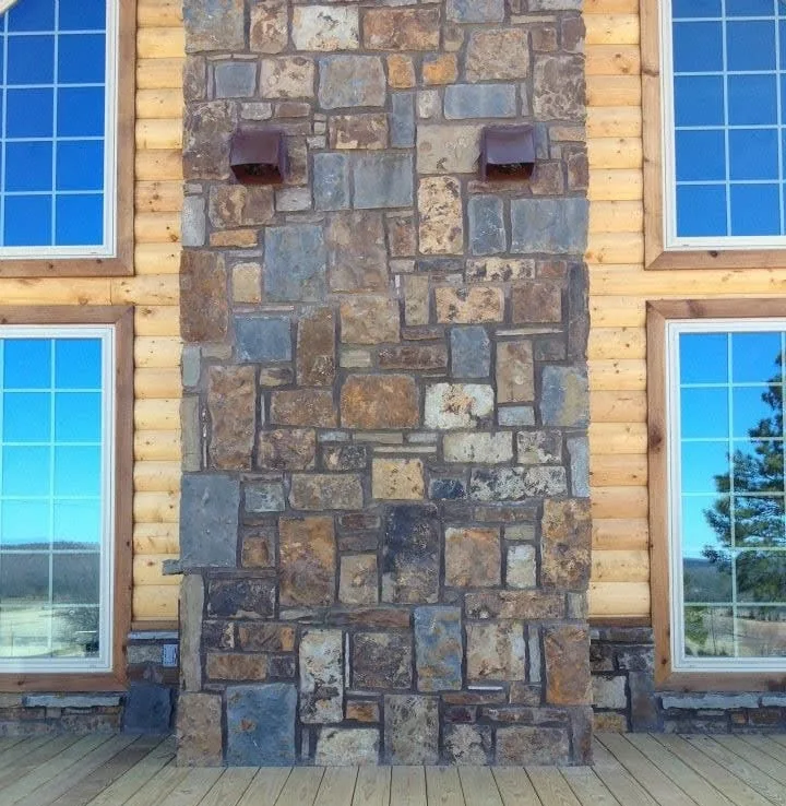 Denali Natural Stone Veneer Chimney